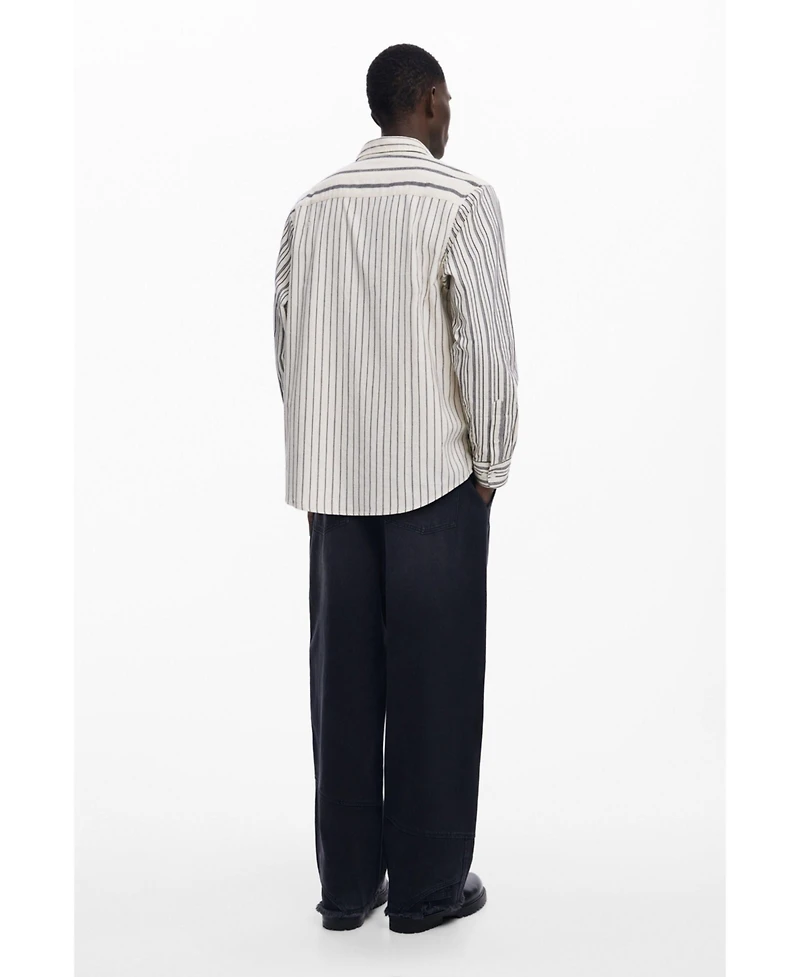 Desigual Men's Asymmetric striped shirt