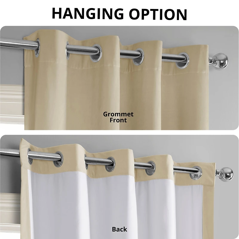 Half Price Drapes Neutral Ground Grommet Signature Velvet Blackout Curtain