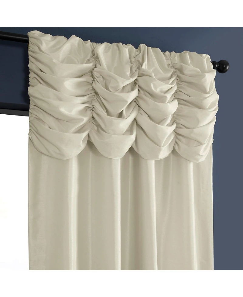 Half Price Drapes Off White Ruched Vintage Textured Faux Dupioni Silk Curtain