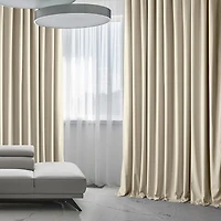 Half Price Drapes Angora Beige Extra Wide Signature Plush Velvet Hotel Blackout Curtain