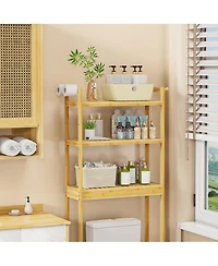 Unho Over The Toilet Storage Rack Bathroom Organizer with 3 Tier Adjustable Height Shelf