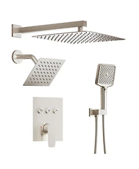 Mondawe 3-Function Dual Shower Head Pressure-balanced System with 4 Sprays Handheld