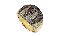 Suzy Levian Sterling Silver Cubic Zirconia Pave Wide Band Ring