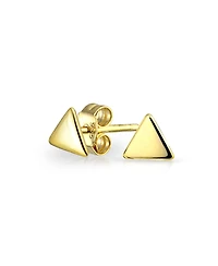 Bling Jewelry Geometric Triangle Fringe Earring Jacket 14K Gold Plated Sterling Silver