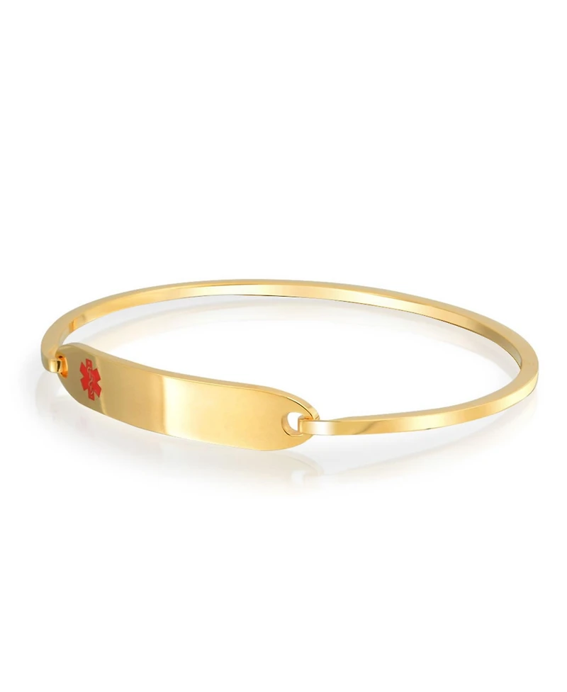 Bling Jewelry Sleek Medical Id Bracelet Bangle Stainless Steel 7 Inch