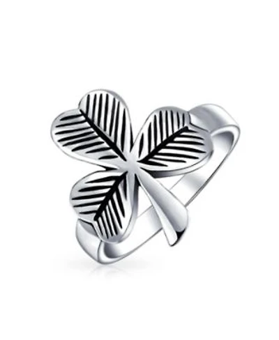 Bling Jewelry Saint Patricks Good Luck Celtic Silver Ring With Trinity Shamrock Design