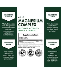 Magnesium Complex Supplement, Extra Strength 350mg Magnesium Glycinate Citrate, Supports Heart Health Sleep Nerves Muscles, Bioschwartz, 90ct