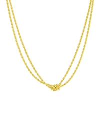 And Now This 18K Gold Plated Double Layered Knotted Chain Necklace
