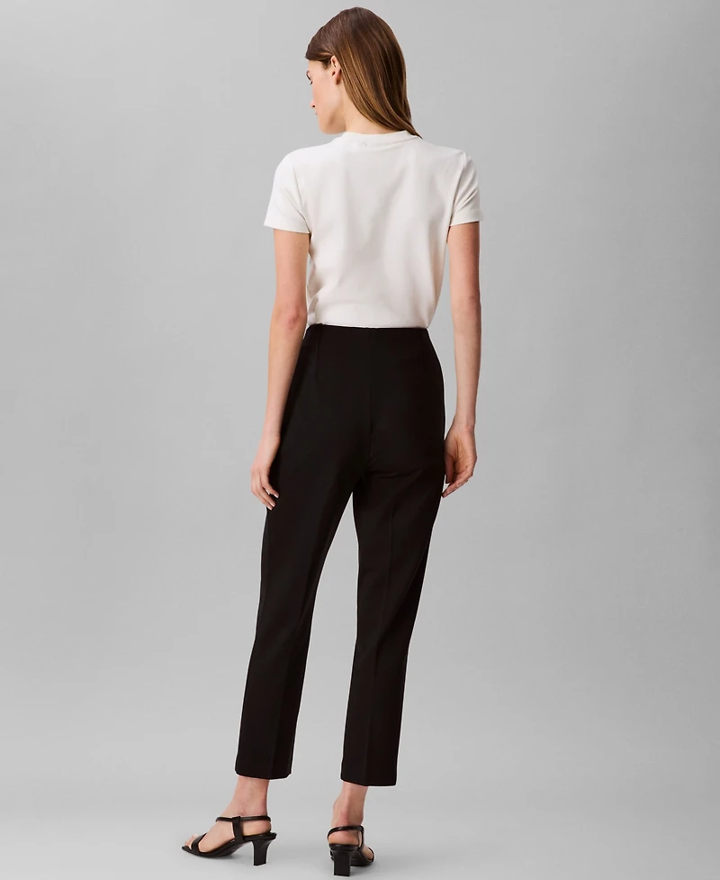 Calvin Klein Women's Ponte Cropped Straight-Leg Pants