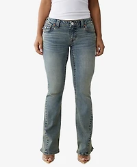 True Religion Women's Joey Low Rise Flare Flap Jeans