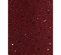Seni & Cade Juniors' Ruffle-Trim Cutout Beaded Mini Dress