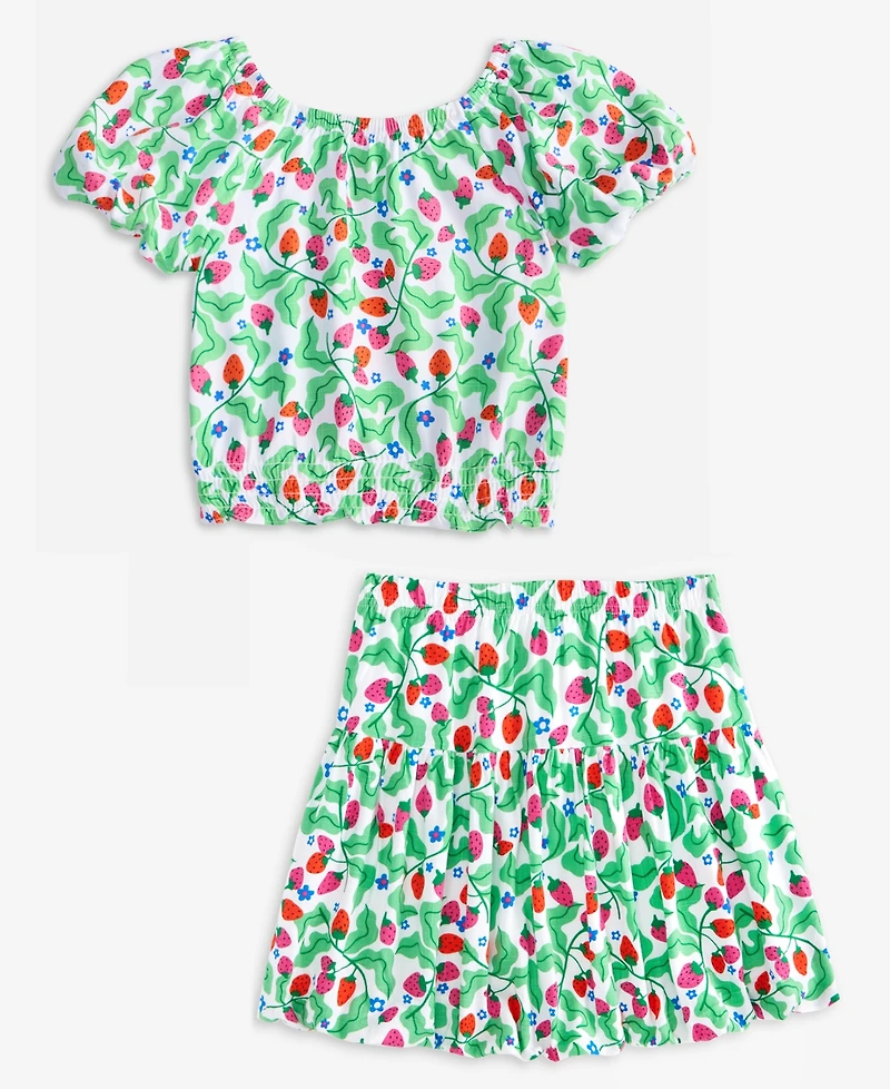 Big Girl Berry-Print Bubble Hem Skirt, Exclusively at Macy's
