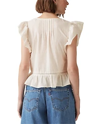 Levi's Women's Aniston Cotton Ruffled Flutter-Sleeve Blouse