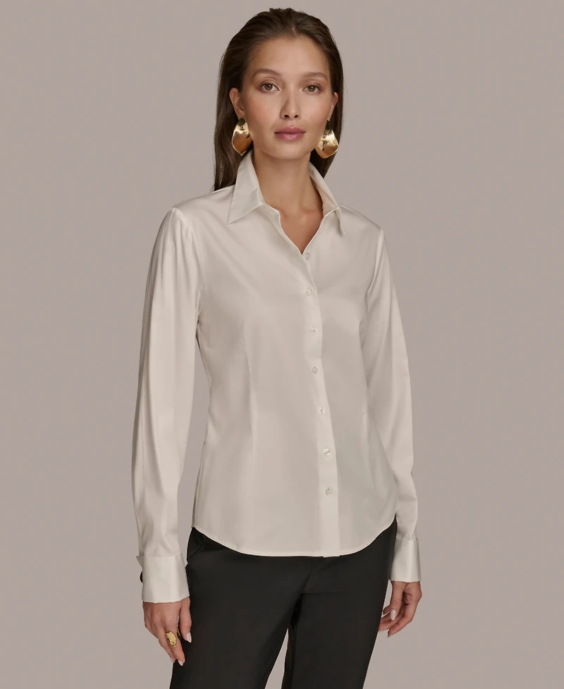 Donna Karan New York Women's Wrist-Hardware Button-Down Shirt