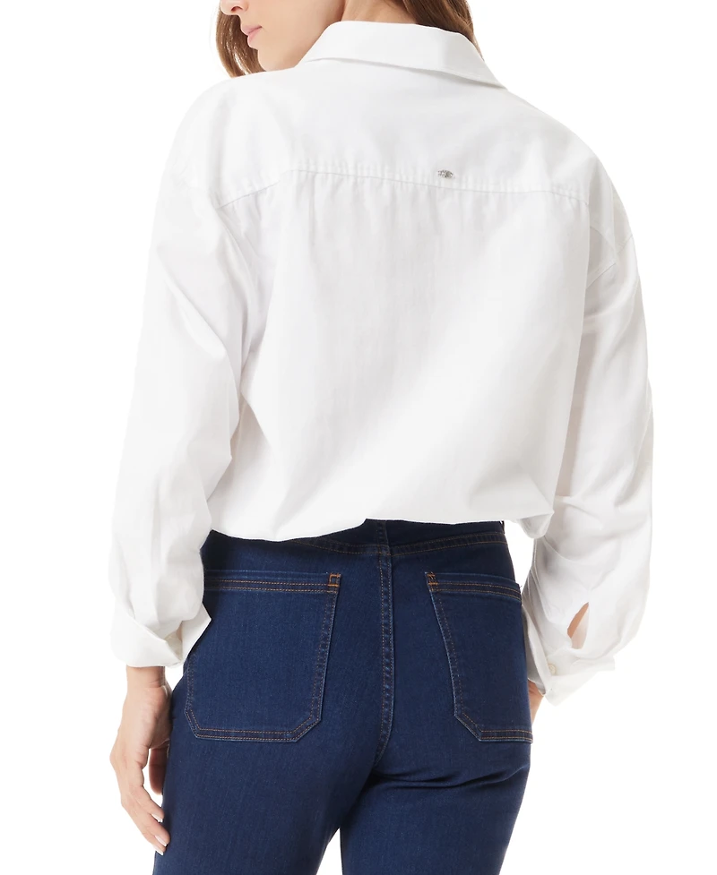 Sam Edelman Women's Dith Cotton Elastic Button-Down Shirt