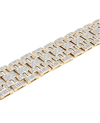 Men's Diamond Bracelet (4 ct. t.w) in 14k Gold-Plated Sterling Silver & Sterling Silver