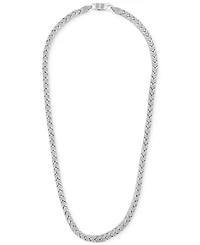 Macy's Men's Cubic Zirconia Franco Link 24" Chain Necklace in Sterling Silver