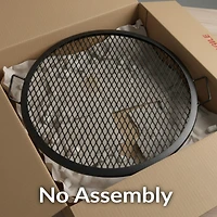 Outdoor Camping or Backyard Heavy-Duty Steel Round X-Marks Fire Pit Cooking Grilling Grate