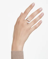 Swarovski Crystal Cultivated Pearl Round Cut Statement Ring
