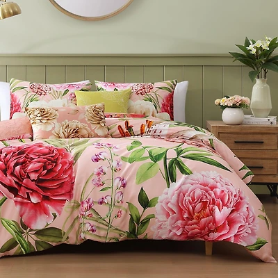 Bebejan Spring Forever Bedding 100% Cotton Sateen 5 Piece King Size Reversible Comforter Set