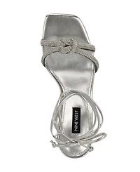 Nine West Women's Raqchel Embellished Lace Up Dress Sandals