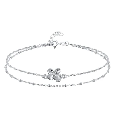 Bling Jewelry Queen Bumble Bee Charm Anklet Ankle Bracelet Sterling Silver 9-10 Inch