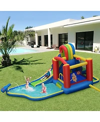 Inflatable Kid Bounce House Slide Climbing Splash Park Pool Jumping Castle Without Blower