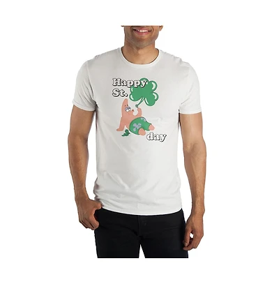 Spongebob Squarepants St. Patricks Day Patrick Star White Graphic Tee -3XL