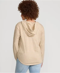 Lands' End Women's Long Sleeve Slub Hooded Popover