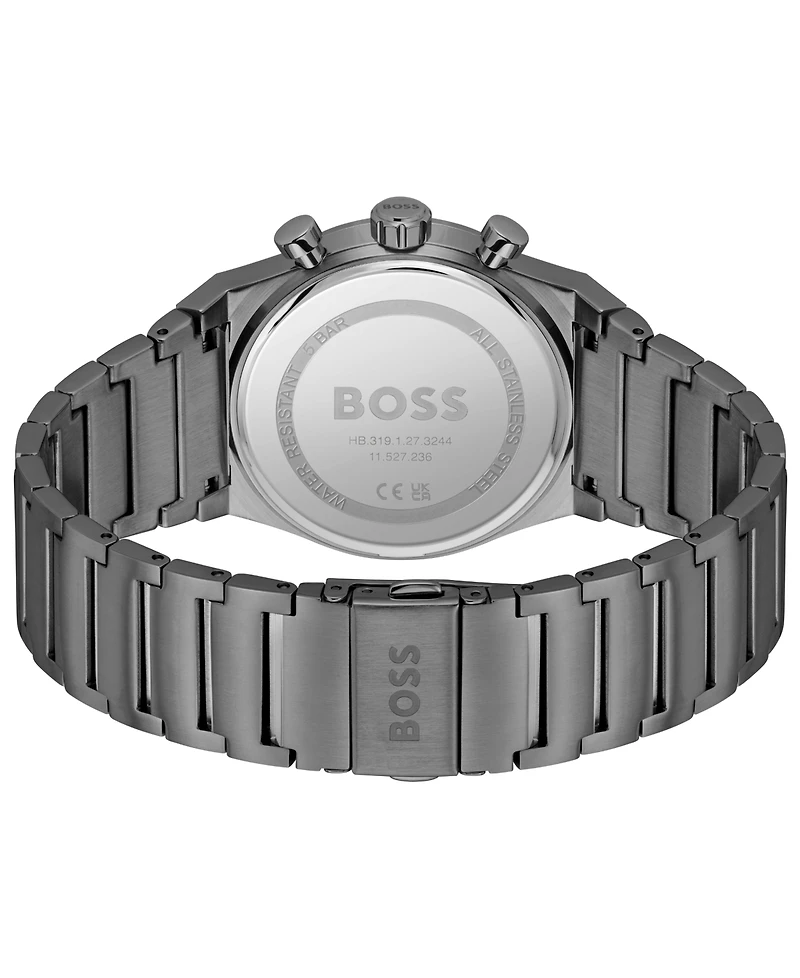 Hugo Boss Men's Candor Quartz Chronograph Ionic Plated Gray Stainless-Steel Watch, 41mm