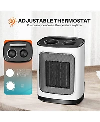 Kismile Portable Electric Space Heater, Small Ceramic Heater Fan with Thermostat, Tip-Over and Overheat Protection,Fast Heating for Home/Office,1500W