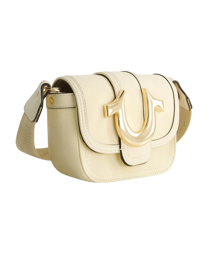 True Religion Colored Denim Mini Horseshoe Flap Bag