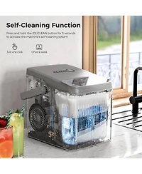 Kismile Ice Makers Countertop,28Lbs/Day,Collapsible Portable Countertop Ice Maker Machine with Handle, 2 Sizes of Ice Cube,9 Pcs/7 Mins,Small Ice Make