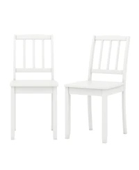 Wood Dining Chair Set of 2 with Rubber Wood Legs
