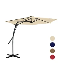 10ft Outdoor Patio Cantilever Umbrella with Waterproof and Uv Resistant