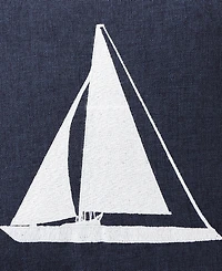 Nautica Sailboat Horizons Embroidered Square Pillow, 20" X 20"
