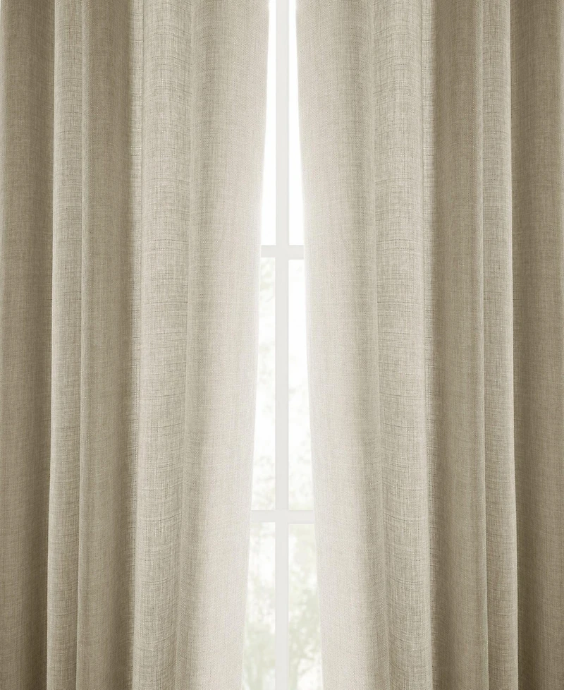 Half Price Drapes Sepia Tan Italian Faux Linen Room Darkening Curtain