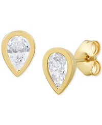 Diamond Pear Bezel Stud Earrings (1/2 ct. t.w.) in 14K Gold