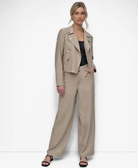 Dkny Women's Zipper Detailed Crinkle Jacket