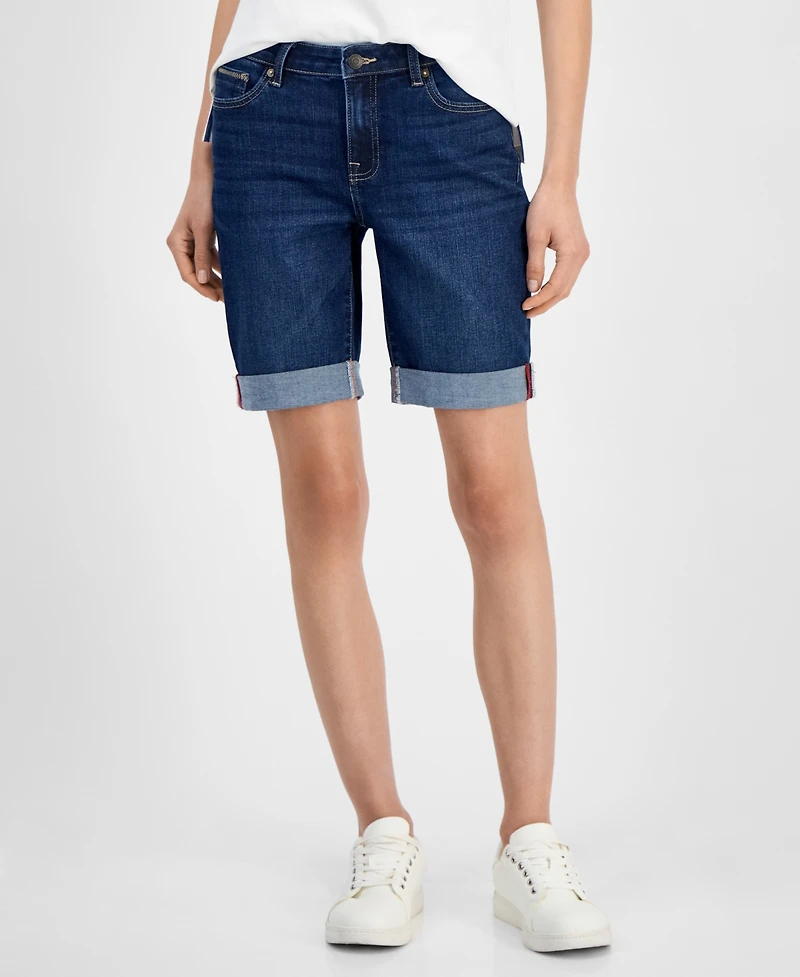 Nautica Jeans Women's 9" Cuffed Denim Shorts