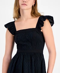 And Now This Women's Cotton Ruffled-Strap Swiss Dot Maxi Dress, Exclusively at Macy's