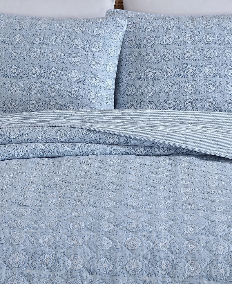 Nautica Floral Park Reversible 3-Pc. Quilt Set, Full/Queen