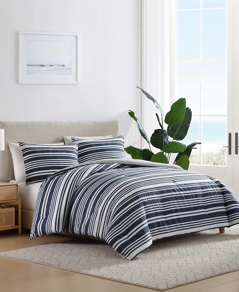 Nautica Coastline Stripe 3-Pc. Duvet Cover Set, Full/Queen