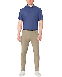 Pga Tour Men's Short Sleeve Micro Geo Print Polo Shirt