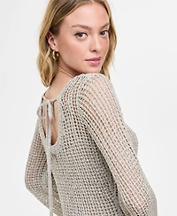 Bar Iii Women's Long-Sleeve Crochet Mini Dress, Exclusively at Macy's