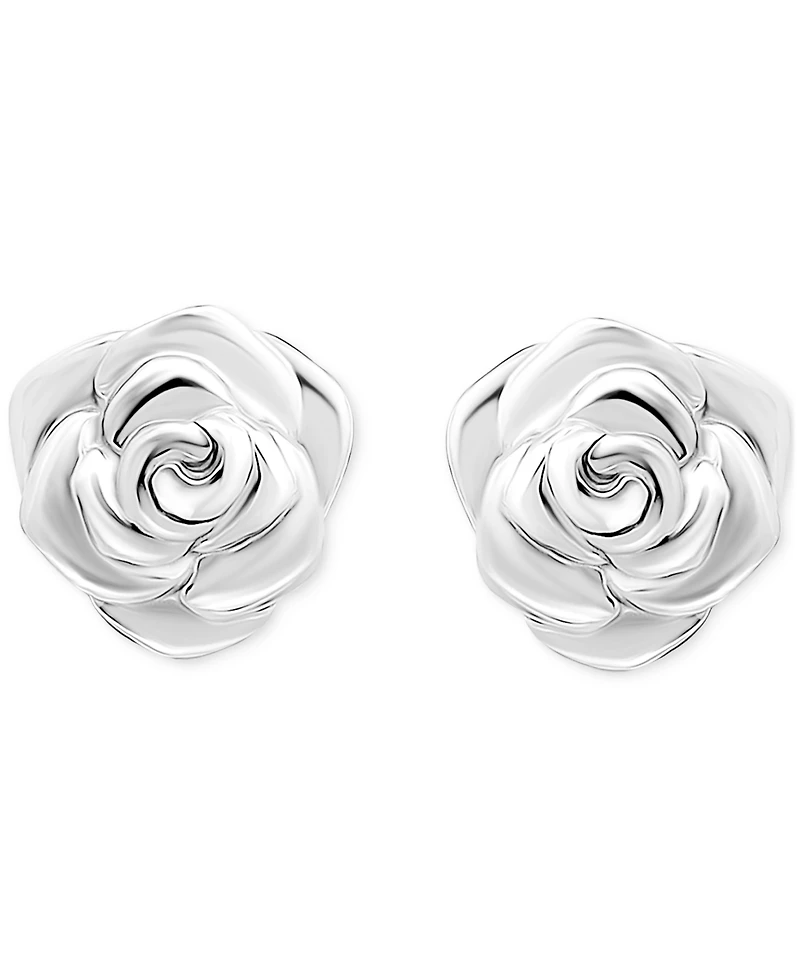 Giani Bernini Rose Stud Earrings in Sterling Silver or 18k Gold-Plated Sterling Silver, Exclusively at Macy's