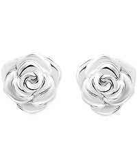 Giani Bernini Rose Stud Earrings in Sterling Silver or 18k Gold-Plated Sterling Silver, Exclusively at Macy's