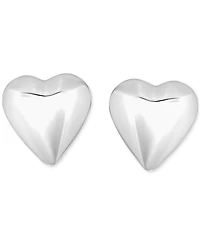 Giani Bernini Sculptural Heart Stud Earrings in Sterling Silver or 18k Gold-Plated Sterling Silver, Exclusively at Macy's