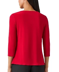 Kasper Petite Twist-Neck Top