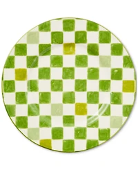 Mackenzie-Childs Green Check Dinner Plate